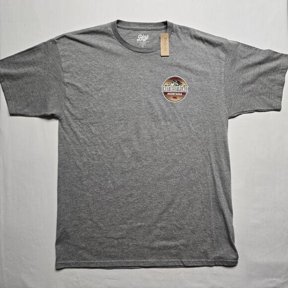 Last Best Place Montana Blue 84 Shirt Mens XL Gray Graphic Tee T-Shirt 50/50 - Picture 1 of 7
